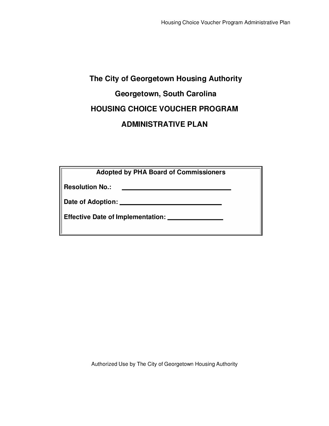 HCV Administrative Plan