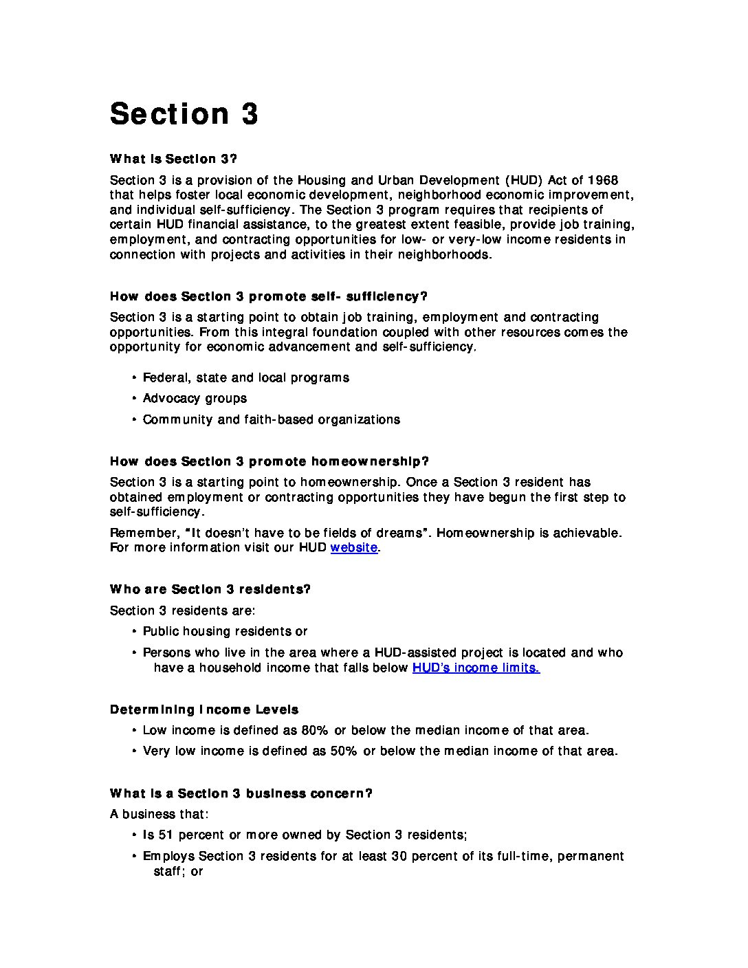 Section 3 FAQs